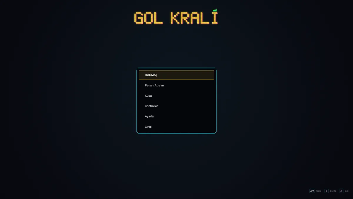 Main menu, mode selection