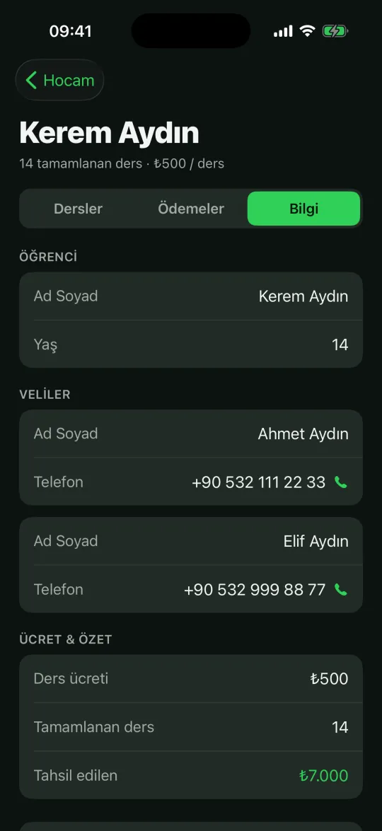 Veliler, aramak için numaraya dokun