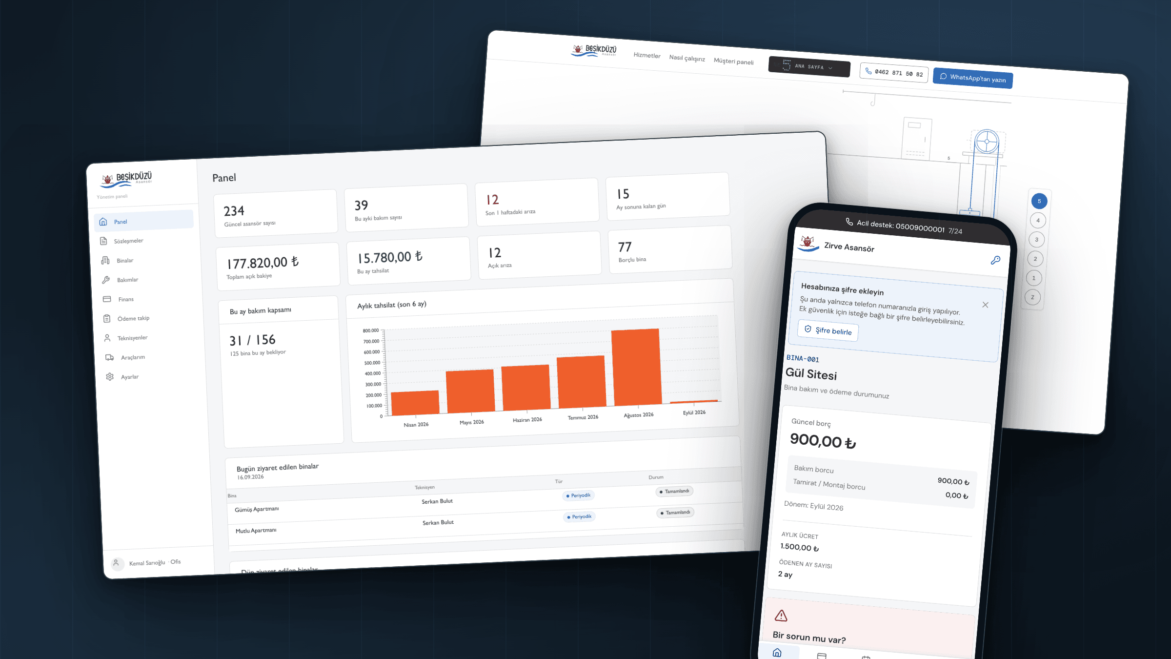 Zirve Asansör — Elevator Maintenance Platform