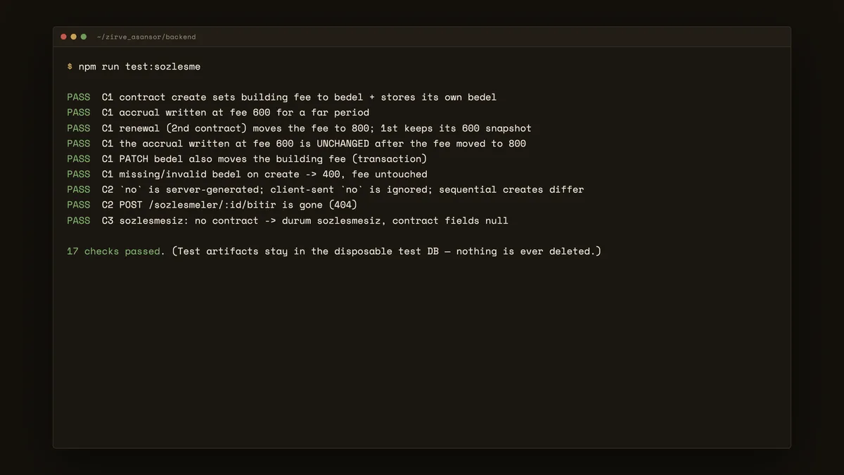 Contract state tests