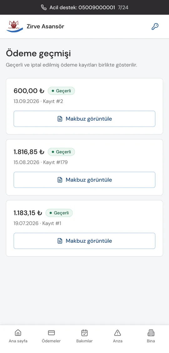 Ödeme geçmişi